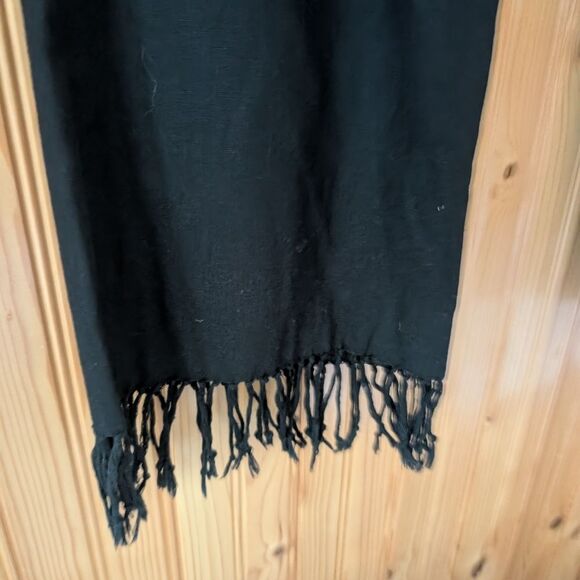 Tach Nicanor Black Linen Fringe Tassel Bohemian Pants Size Large - Picture 4 of 9